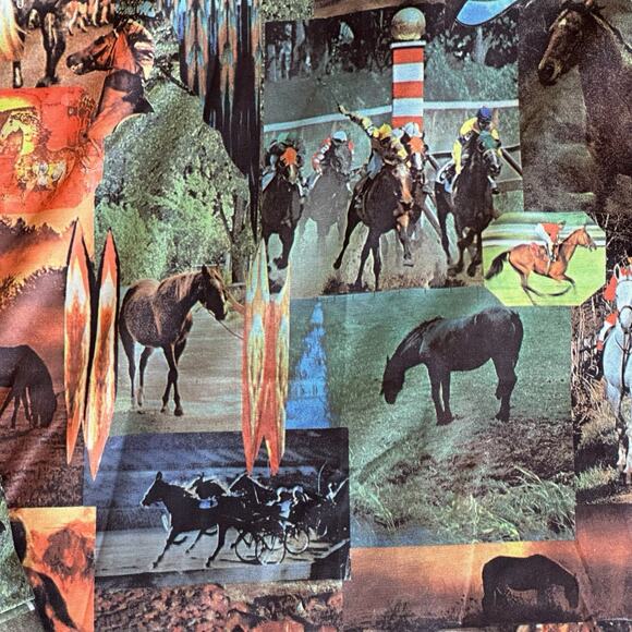 Mens Button Down Size Large Vintage Kentucky Derby Horse Racing - Picture 5 of 7